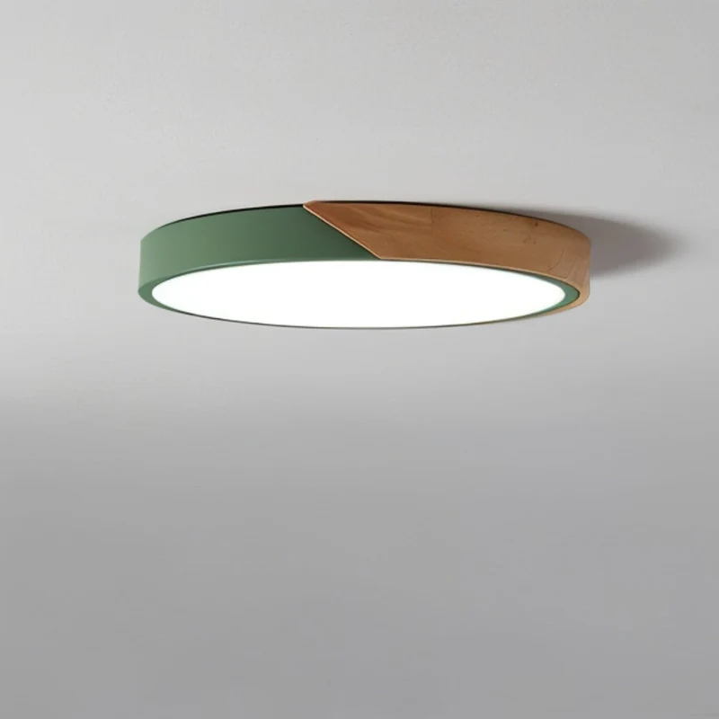 LED plafondlamp hout metaal rond modern minimalistisch wit woonkamer slaapkamer kantoor plafondverlichting energiezuinig | Sansoti