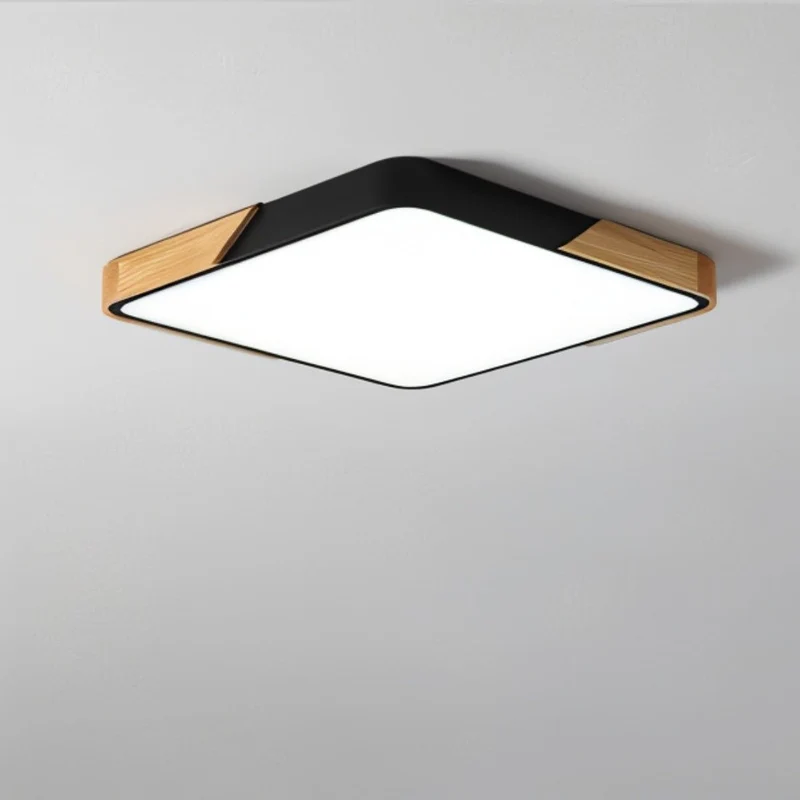 LED plafondlamp hout metaal rond modern minimalistisch wit woonkamer slaapkamer kantoor plafondverlichting energiezuinig | Sansoti