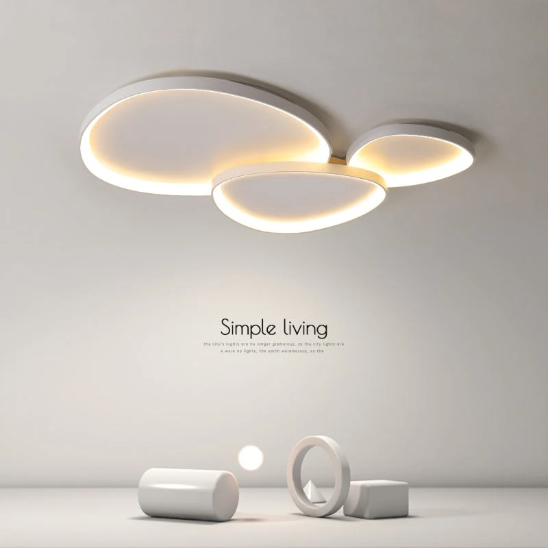 LED plafondlamp ovaal dimbaar metaal zwart wit slaapkamer hal woonkamer moderne plafondverlichting Scandinavisch design opbouwlamp | Sansoti