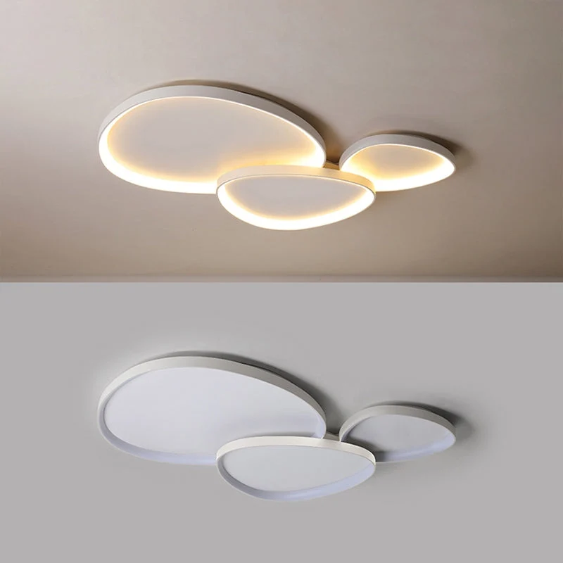 LED plafondlamp ovaal dimbaar metaal zwart wit slaapkamer hal woonkamer moderne plafondverlichting Scandinavisch design opbouwlamp | Sansoti