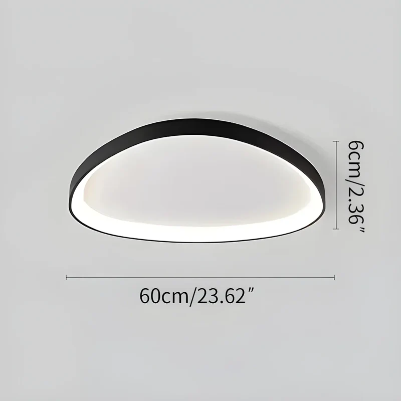 LED plafondlamp ovaal dimbaar metaal zwart wit slaapkamer hal woonkamer moderne plafondverlichting Scandinavisch design opbouwlamp | Sansoti