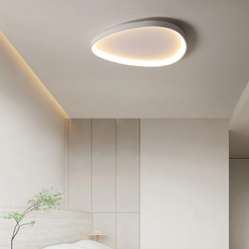 LED plafondlamp ovaal dimbaar metaal zwart wit slaapkamer hal woonkamer moderne plafondverlichting Scandinavisch design opbouwlamp | Sansoti