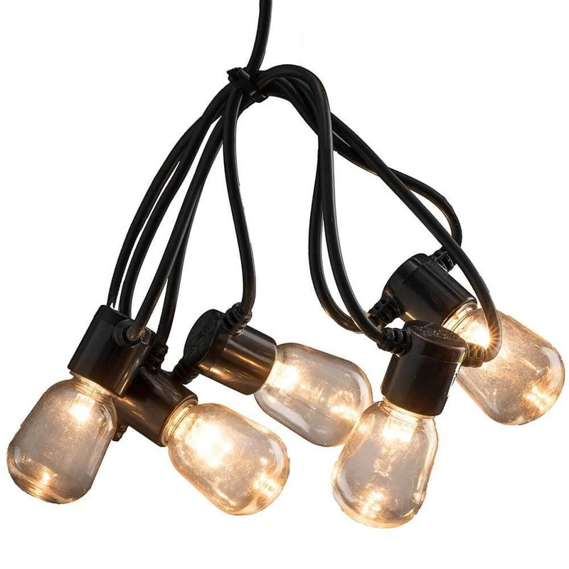 LED Biergartenkette 20er klar 40 bernsteinfarbene Dioden 24V