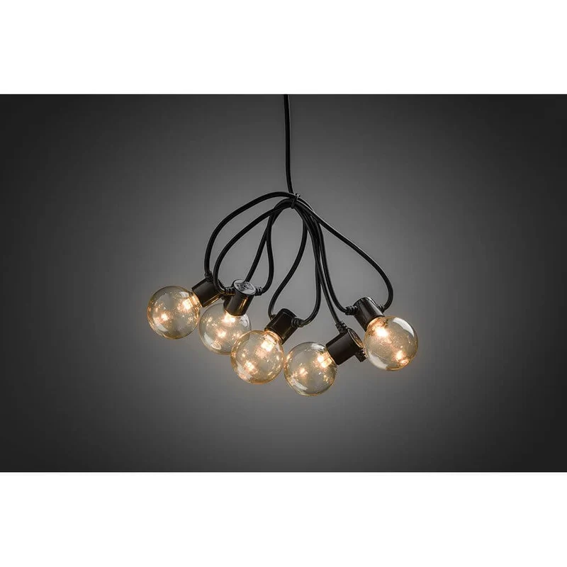 LED 20er-Biergartenkette 40 bernsteinfarbene Dioden 24V