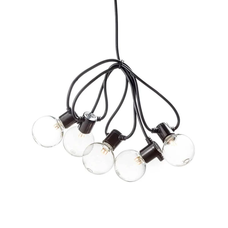 LED 20er-Biergartenkette 40 bernsteinfarbene Dioden 24V