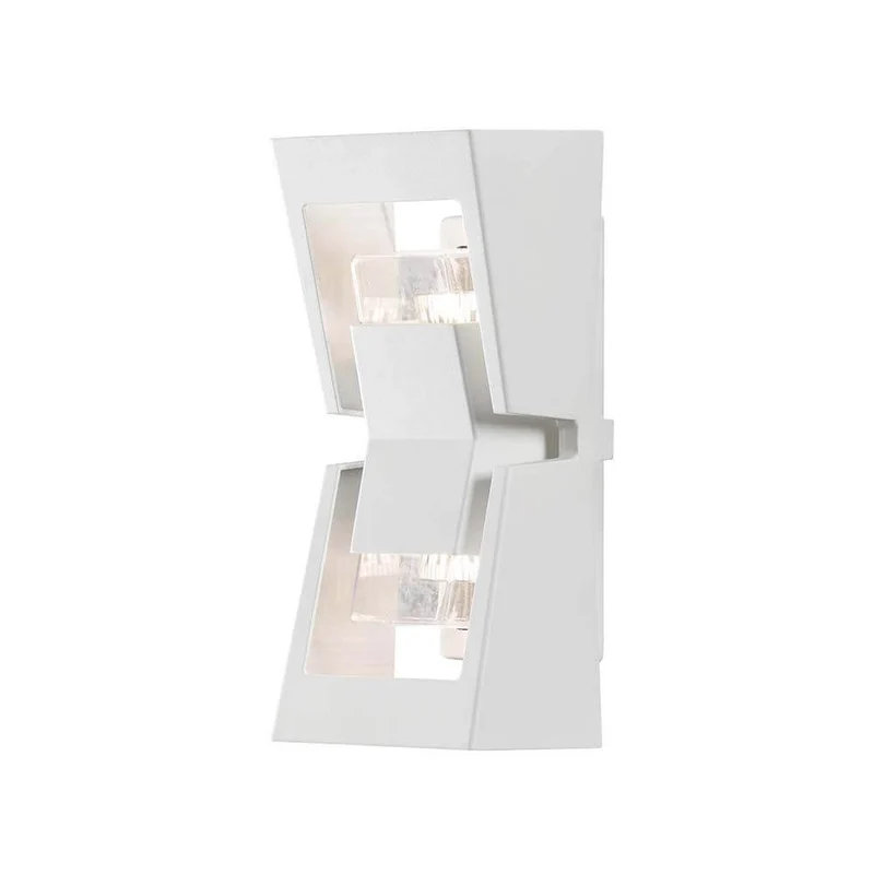 Potenza Außen-Wandleuchte Weiß, klares Acrylglas