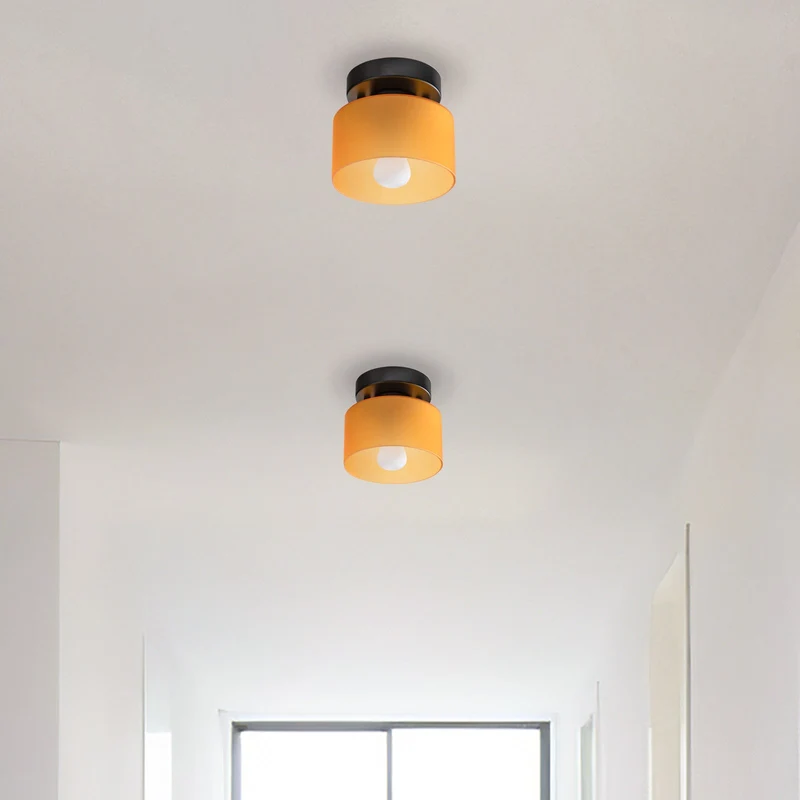 Plafondlamp Glas Retro E27/E26 Amber Keuken Hal Woonkamer Rond Design Sfeerverlichting Vintage Stijl | Sansoti