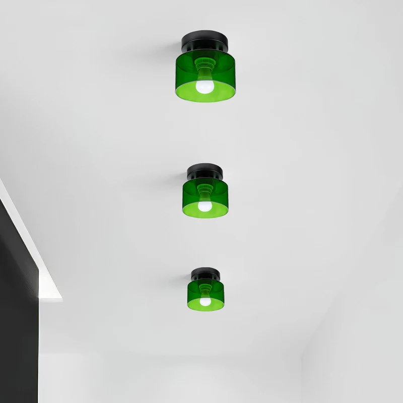 Plafondlamp Glas Retro E27/E26 Amber Keuken Hal Woonkamer Rond Design Sfeerverlichting Vintage Stijl | Sansoti