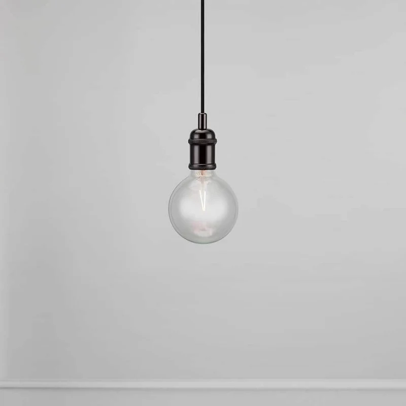 Avra Pendelleuchte mit Stoffkabel Schwarz