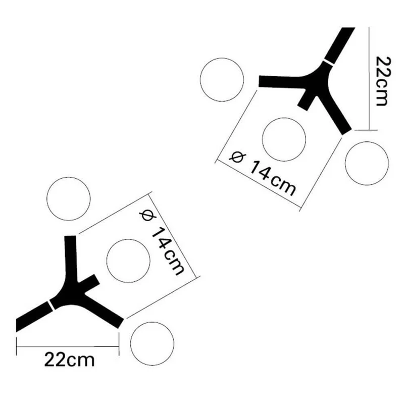 DNA Single-3 Wand- & Deckenlampe Chrom