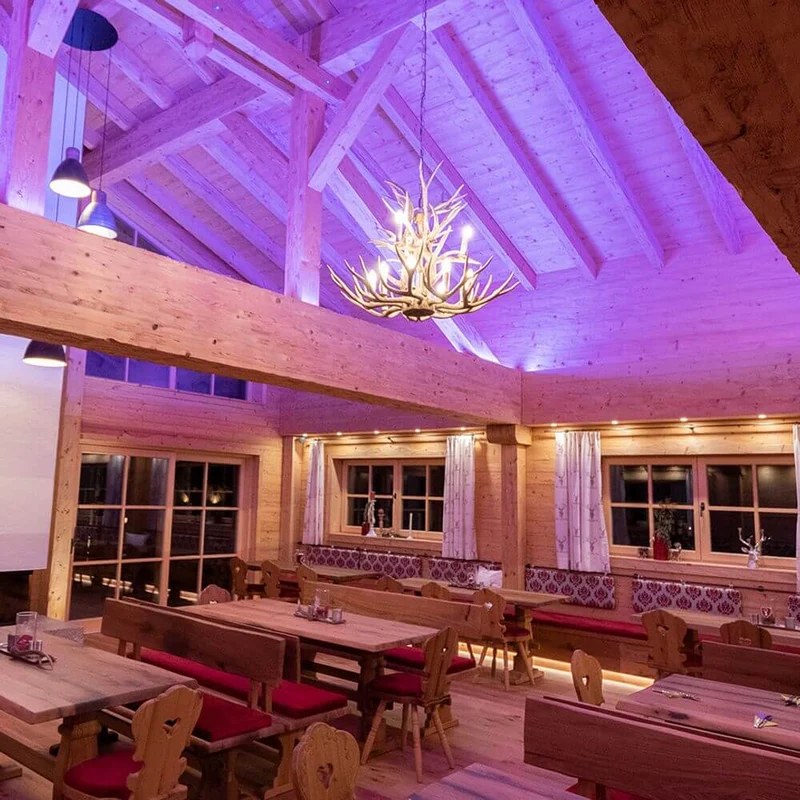 Chalet XL Holz Geweih-Lüster Ø 100cm 12-flammig