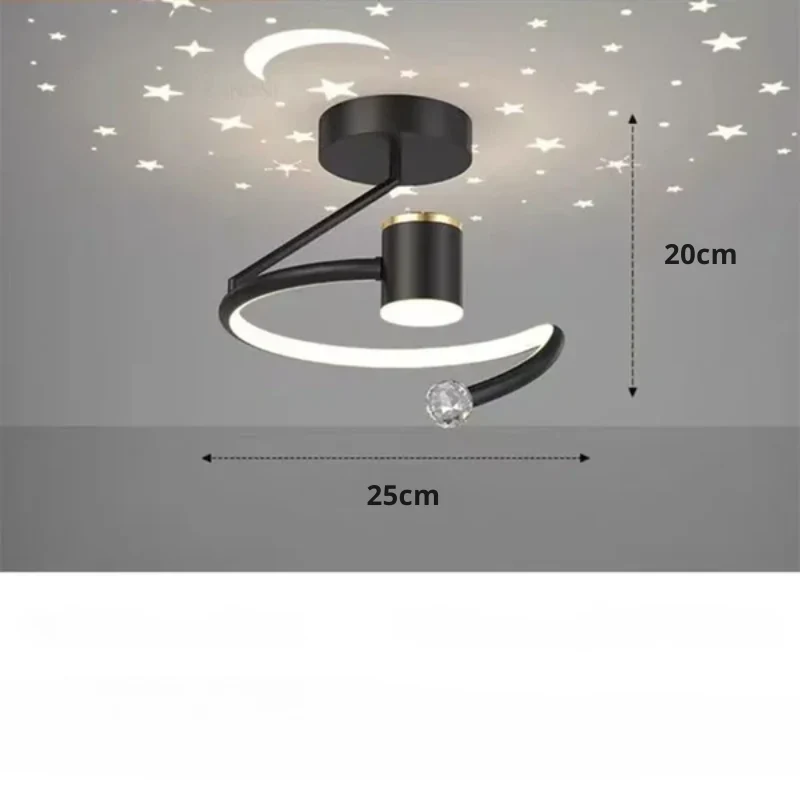 Dimbare LED plafondlamp met sterrenhemel effect en moderne design afwerking voor woonkamer en slaapkamer | Sansoti