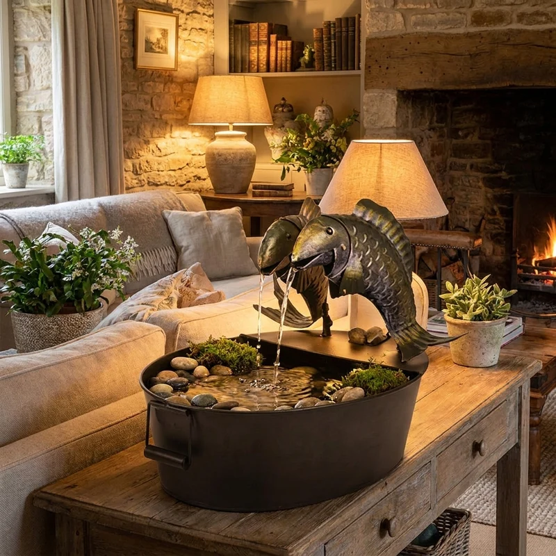 Waterfontein Dierfiguur Polyresin Met Pomp Tuin Terras Buiten | Sansoti