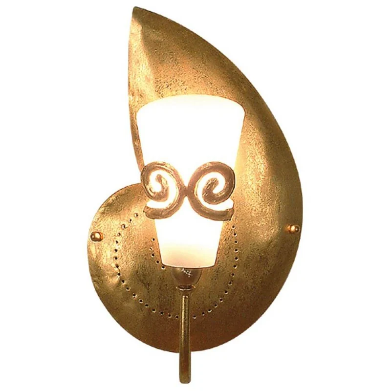 Wandleuchte Doppione Rechts Eisen-Glas Gold