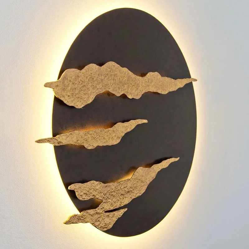 Wandleuchte Firmamento Eisen Braun-Schwarz-Gold