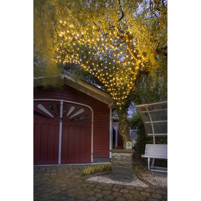 LED Sensor Lichternetz 80 Warmweiße Dioden batteriebetrieben IP44