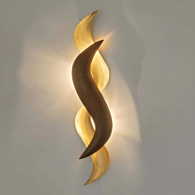 Wandleuchte 4-flammig Corallo Eisen Braun-Schwarz-Gold