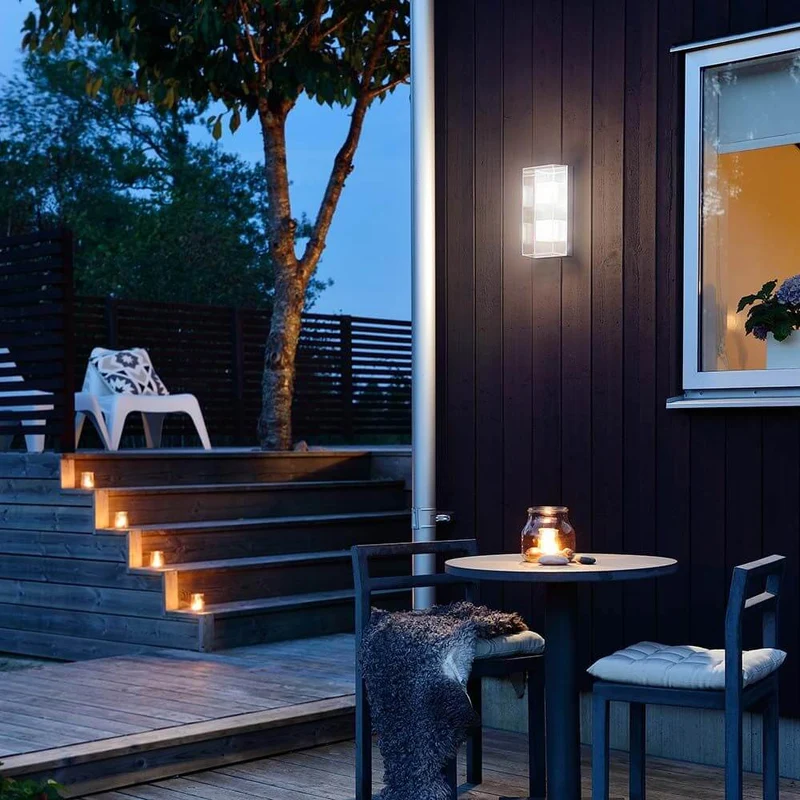 Sanremo LED Außen-Wandleuchte Grau, klares Polycarbonat Glas