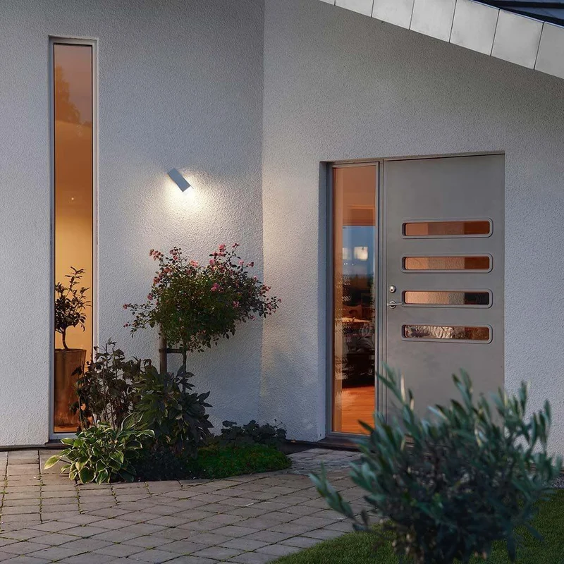 Imola LED Außen-Wandleuchte Style Design Grau, opales Acrylglas