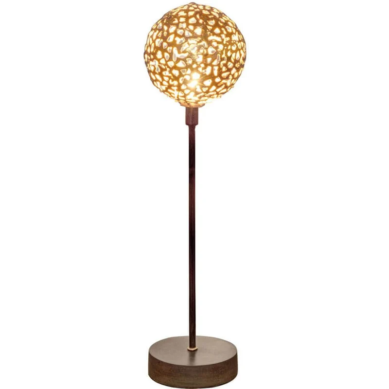 Tischleuchte Sfera Grande Eisen Braun-Schwarz-Gold