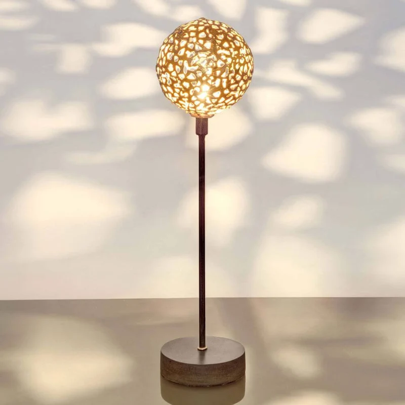 Tischleuchte Sfera Grande Eisen Braun-Schwarz-Gold