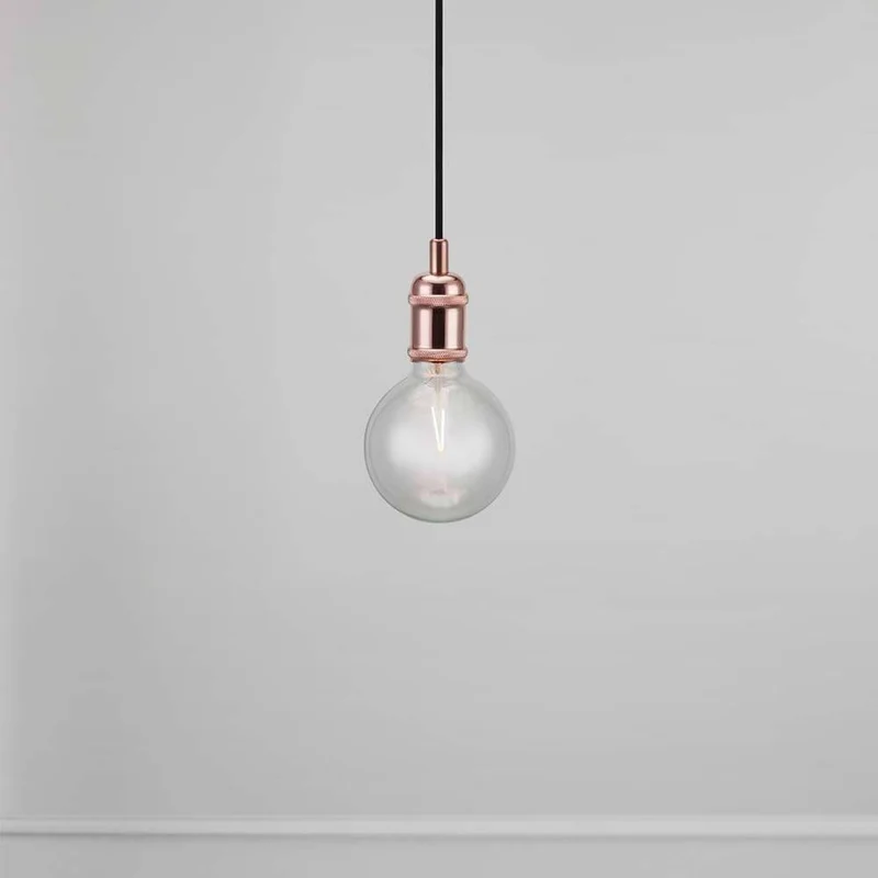 Avra Pendelleuchte mit Stoffkabel Kupfer