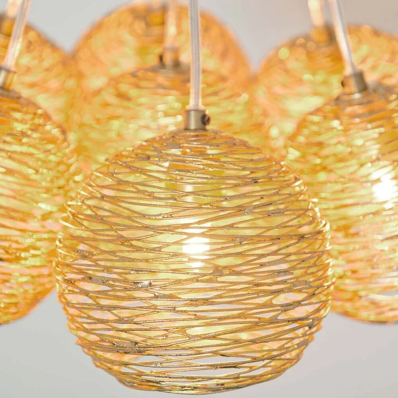 Hängeleuchte 7-flammig Carillon Eisen Gold