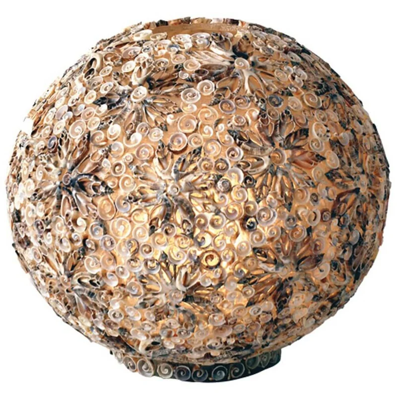Tischleuchte Sirena Grande Muscheln-Fiberglas Natur-Sand-Braun