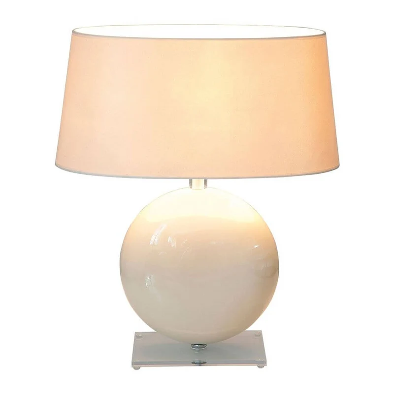 Tischleuchte Billiardo Keramik-Plexiglas Creme-Klar
