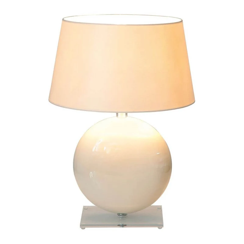 Tischleuchte Billiardo Keramik-Plexiglas Creme-Klar