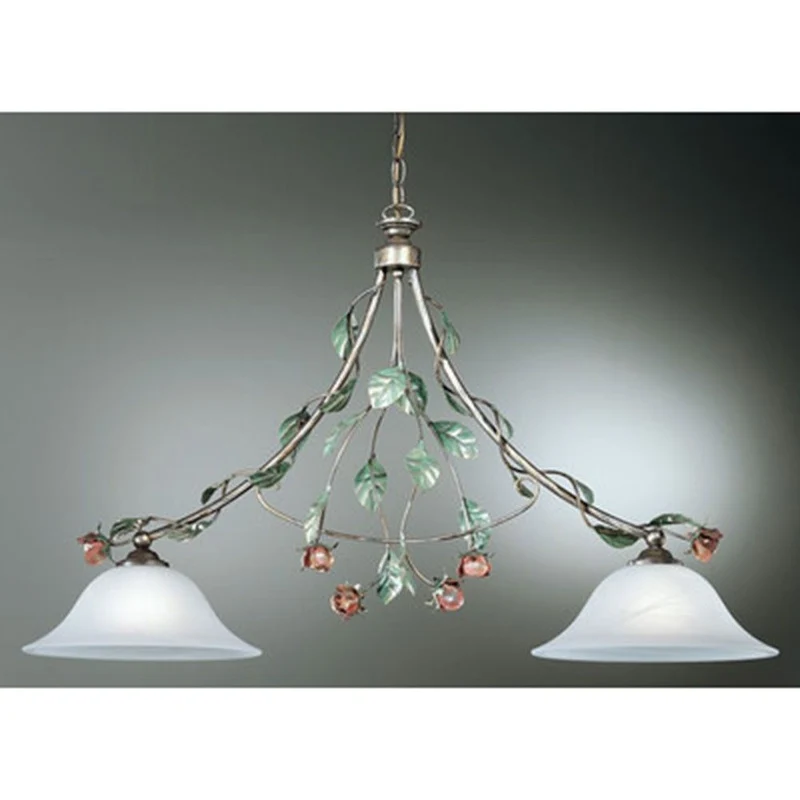 Rosaio Balken 2-flammig Gold-Silber-grün 51cm