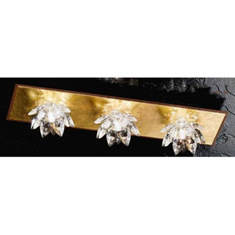 Fiore Cristallo Wand- & Deckenleuchte 3-flammig Sockel Rost-antik 40cm