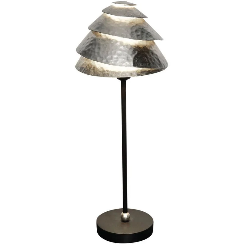 Tischleuchte Snail One Eisen Schwarz-Silber