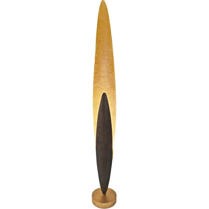Stehleuchte Lingua Eisen Braun-Schwarz-Gold