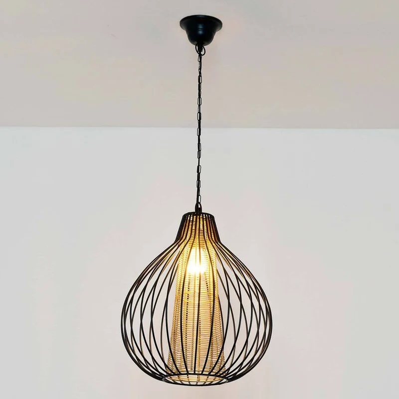 Pendelleuchte Capello Eisen Schwarz-Gold