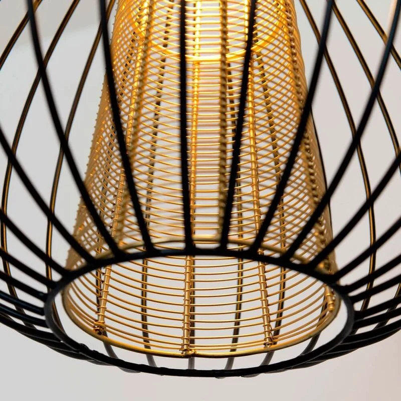 Pendelleuchte Capello Eisen Schwarz-Gold