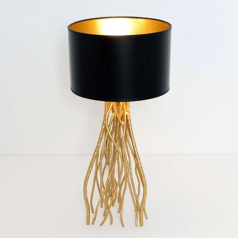 Tischleuchte Capri Mittel Metall Gold-Schwarz
