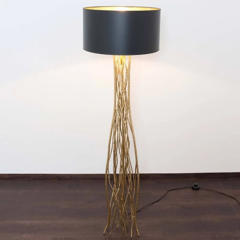 Stehleuchte Capri Metall Gold-Schwarz