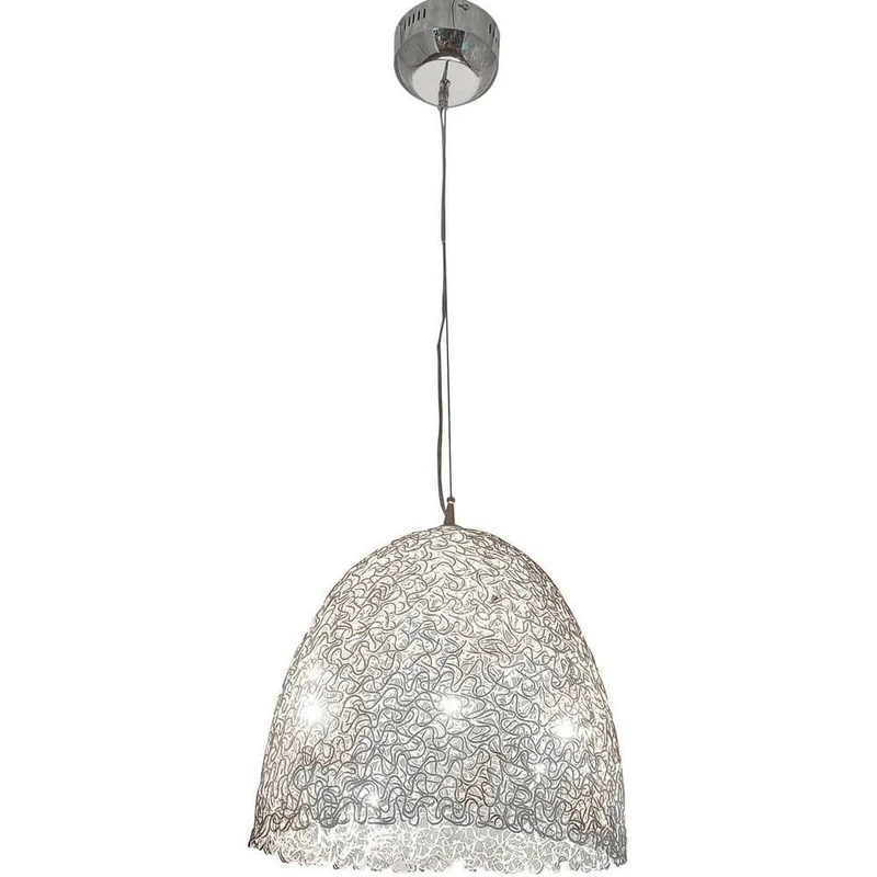 Pendelleuchte 8-flammig Rifugio Aluminium-Metall verchromt Silber
