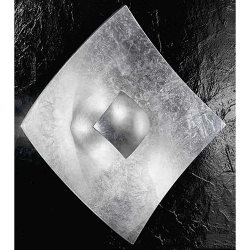 Quadrangolo Silber Wand- & Deckenleuchte Blattfolienversilbert 50cm