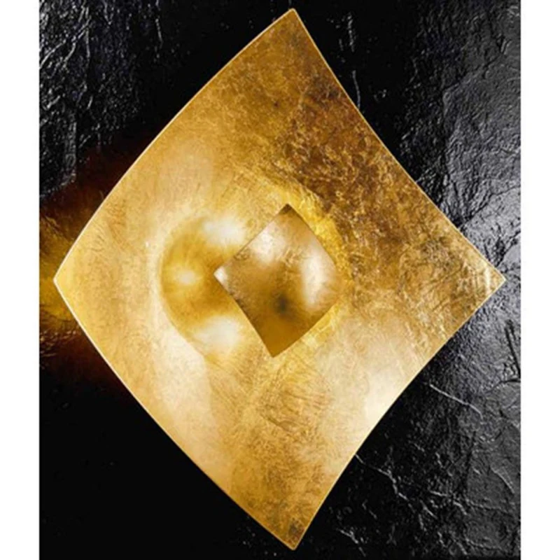 Quadrangolo Gold Wand- & Deckenleuchte Glas 50cm