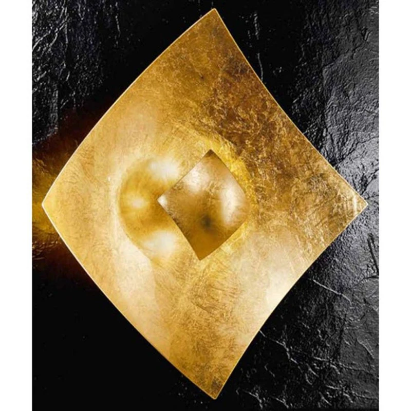 Quadrangolo Gold Wand- & Deckenleuchte Glas 18cm