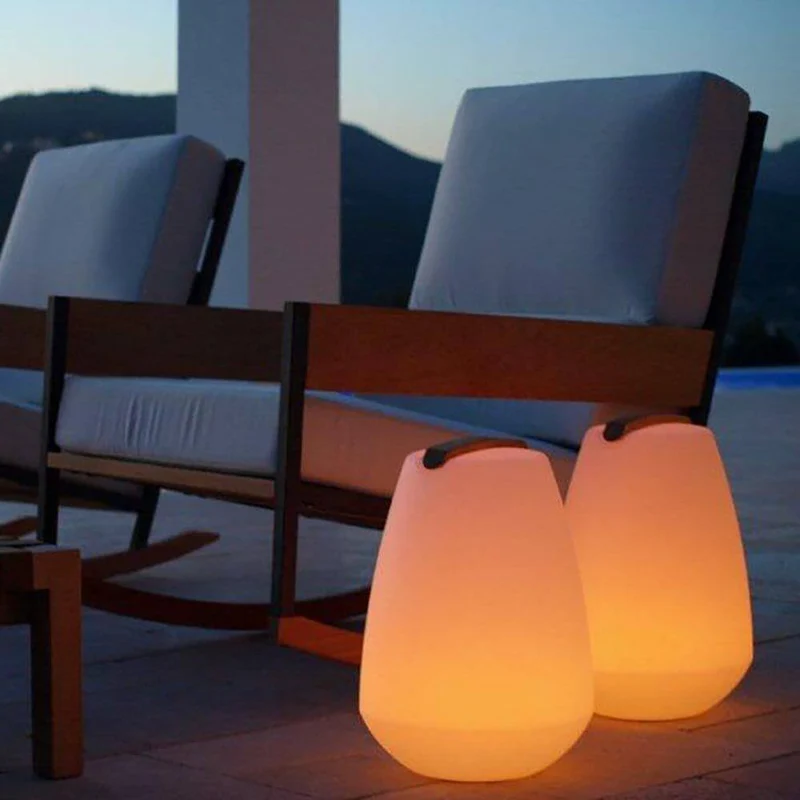 Akku LED-Dekolampe Vessel 2 mit Holzgriff & App-Steuerung