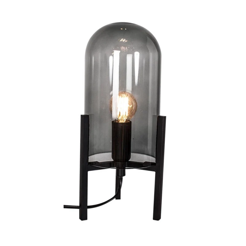Tischlampe Smokey mit Glashaube