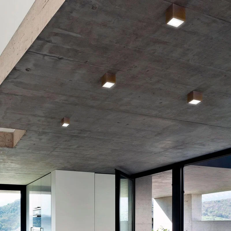 Panzeri Three LED-Deckenlampe Würfelform
