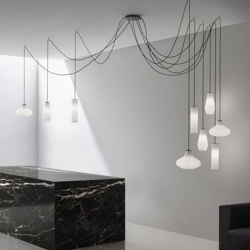 Panzeri Olivia Pendellampe mit geripptem Glas