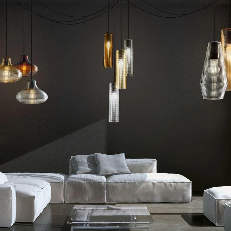 Panzeri Olivia Pendellampe mit geripptem Glas