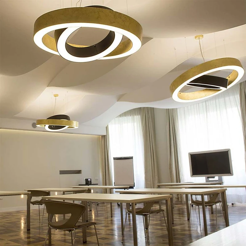 Panzeri Golden Ring LED-Pendelleuchte Dimmbar