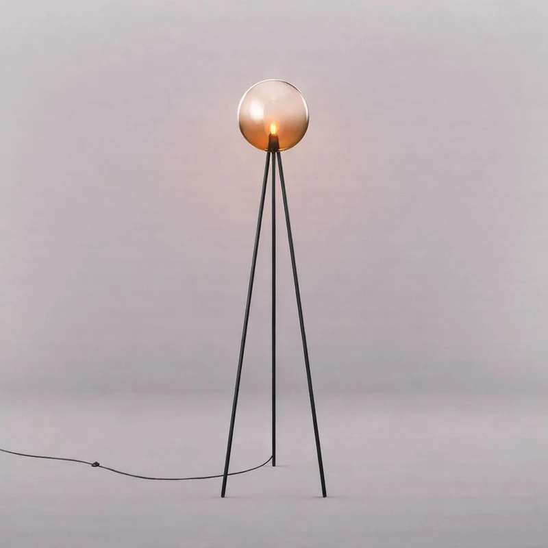 s.luce Dreibein-Stehleuchte Orb Tripod 160cm mit Glaskugel