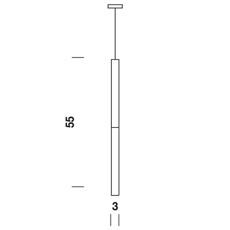 Panzeri Candle LED-Pendelleuchte Glaszylinder